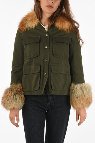 Crop Parka with Fox Fur