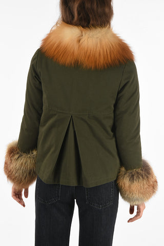 Crop Parka with Fox Fur