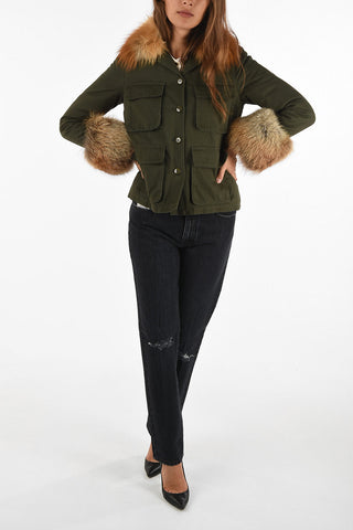 Crop Parka with Fox Fur
