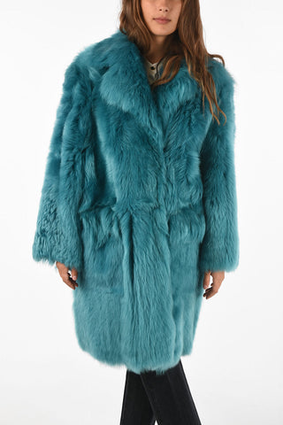 Single Breasted PEACOCK Shearling Coat