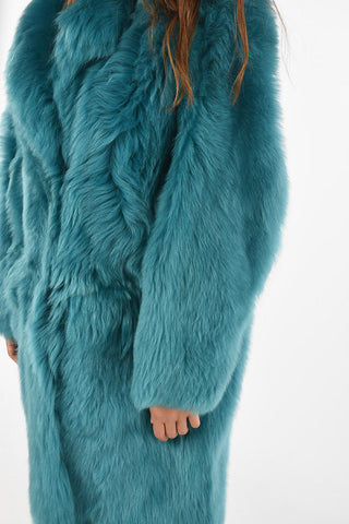 Single Breasted PEACOCK Shearling Coat