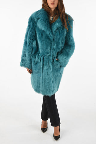 Single Breasted PEACOCK Shearling Coat