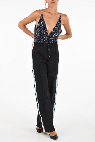 Wide Leg Piping Jogger