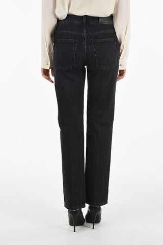 dark wash high-rise waist jeans