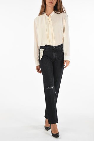 dark wash high-rise waist jeans
