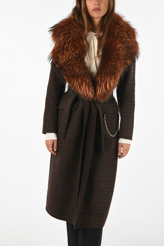 Glenurquhart single breasted trench with fur