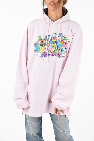 printed hoodie maxi sweatshirt