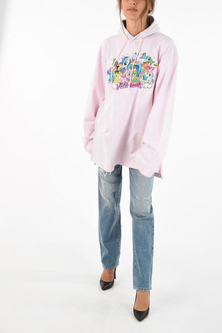 printed hoodie maxi sweatshirt