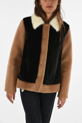 Crop Coat with Mink Fur