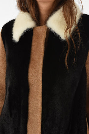 Crop Coat with Mink Fur