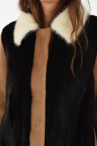 Crop Coat with Mink Fur
