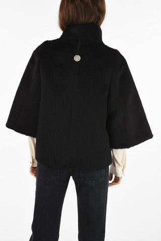 Silk and Lama Fur Reversible Crop Coat