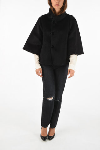 Silk and Lama Fur Reversible Crop Coat