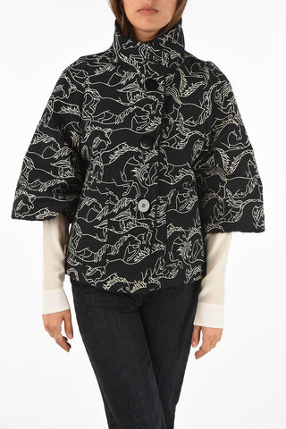 Silk and Lama Fur Reversible Crop Coat