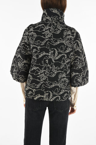 Silk and Lama Fur Reversible Crop Coat