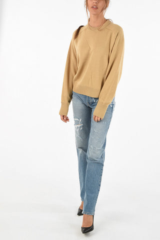 maglia girocollo in cashmere slim fit