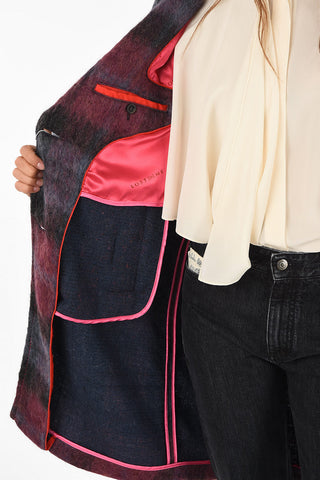tartan peacoat with fur