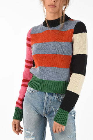 Wool Striped Crop Sweater