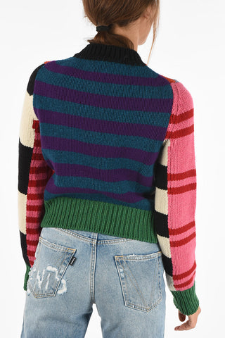 Wool Striped Crop Sweater