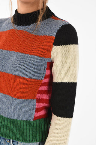 Wool Striped Crop Sweater