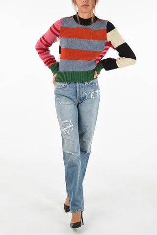 Wool Striped Crop Sweater