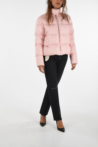 Quilted down jacket with raccoon Fur