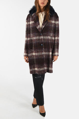 tartan peacoat with fur
