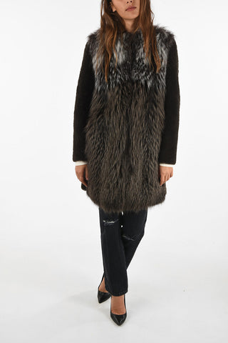 fur and fox tuxedo coat