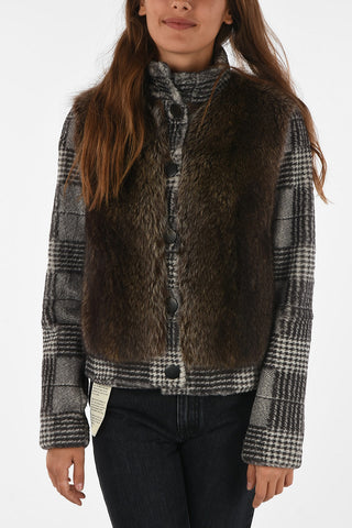Pelliccia tartan in Lapin e Raccoon
