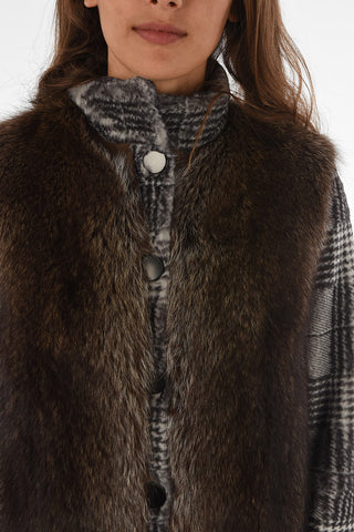 Pelliccia tartan in Lapin e Raccoon