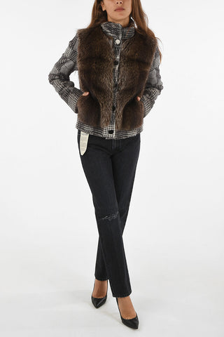 Pelliccia tartan in Lapin e Raccoon