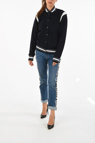 Bomber in Maglia in Lana