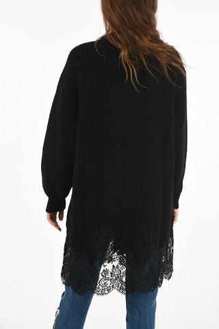 vestito in maglia con pizzo