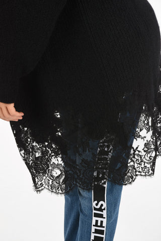 vestito in maglia con pizzo