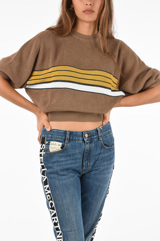 rhinestone embellished crew-neck sweater