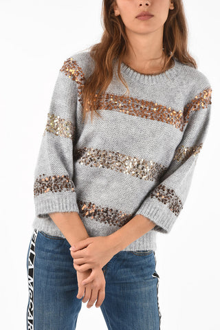 sequined crew-neck sweater