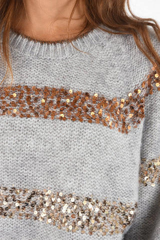 sequined crew-neck sweater