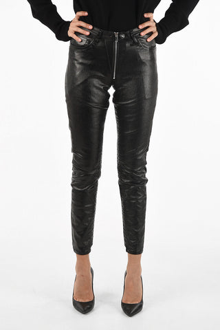 waxed cotton capri pants