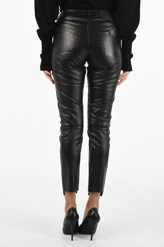 waxed cotton capri pants