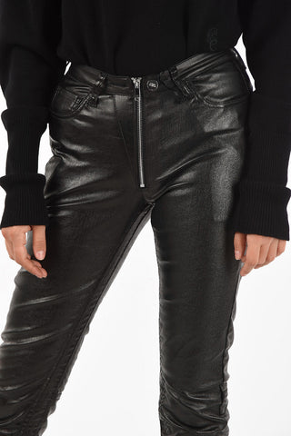 waxed cotton capri pants
