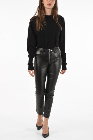waxed cotton capri pants