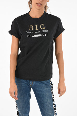 T-shirt Stampata con Borchie