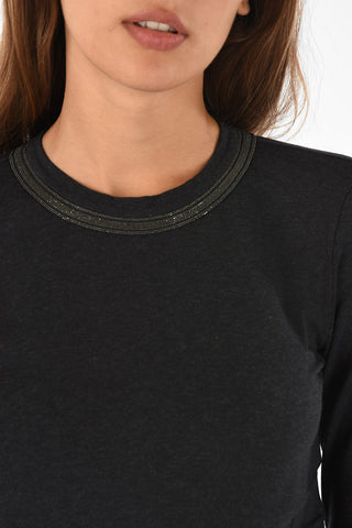 Crewneck T-shirt with Strass