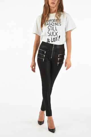 pantalone in pelle scamosciata
