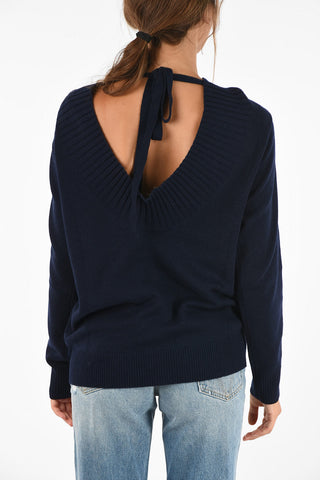maglia scollatura profonda sul dietro in cashmere