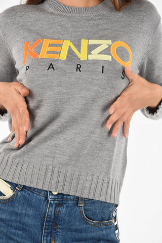 embroidered crew-neck sweater
