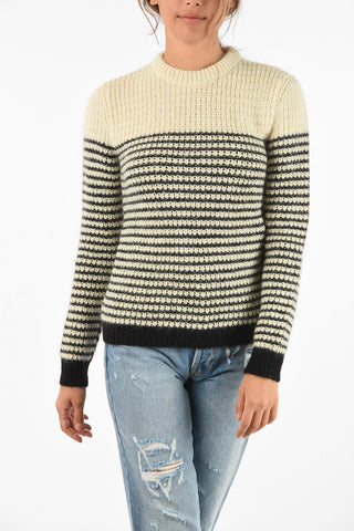 awning striped crew-neck sweater