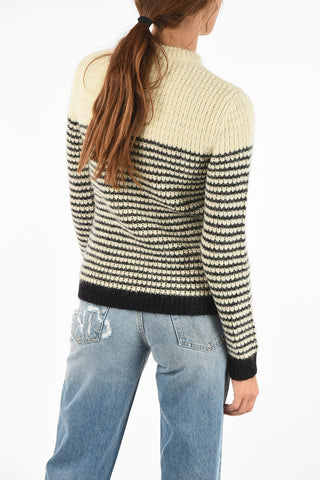 awning striped crew-neck sweater