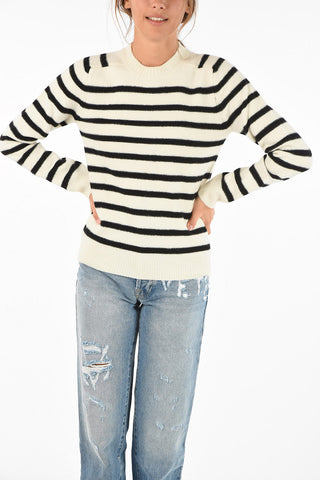 awning striped crew-neck sweater