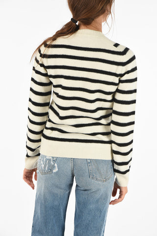 awning striped crew-neck sweater